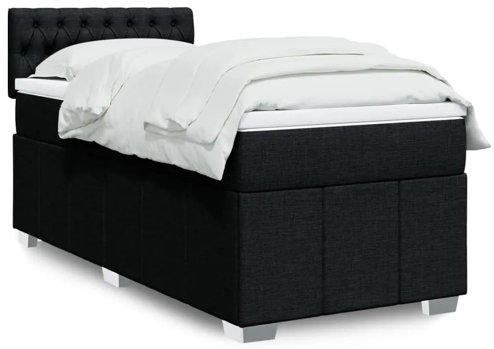 Giroletto A Molle Con Materasso Nero 90x190 Cm İn Tessuto /
