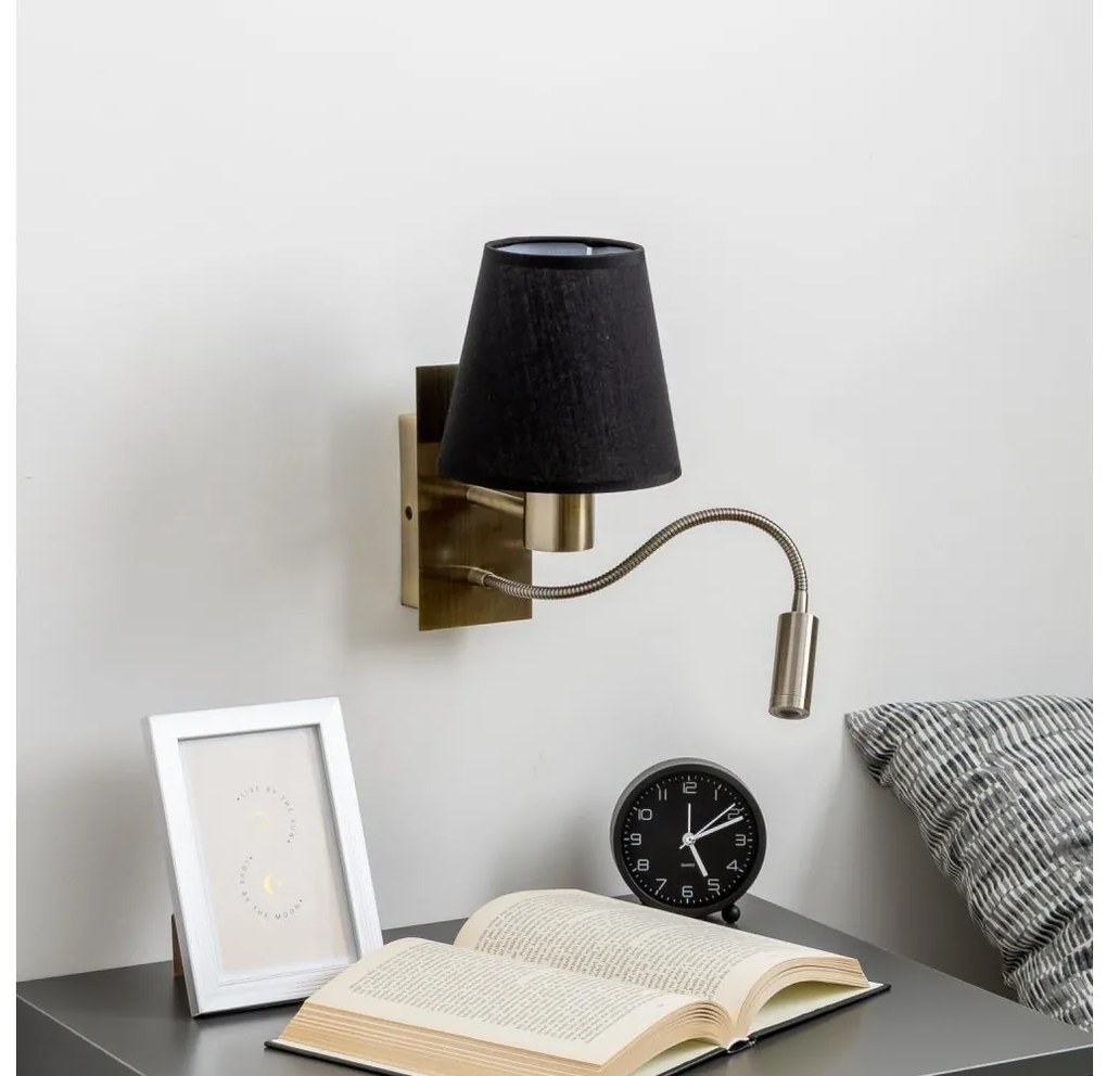 Brilagi - Applique a LED NUBILA 1xE27/25W/230V + LED/3W ottone/nero