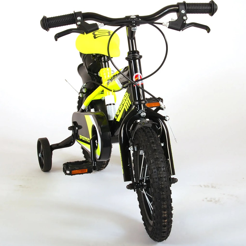 Bicicletta per Bambini 12" Stabilizzatori e Freni Caliper Giallo...