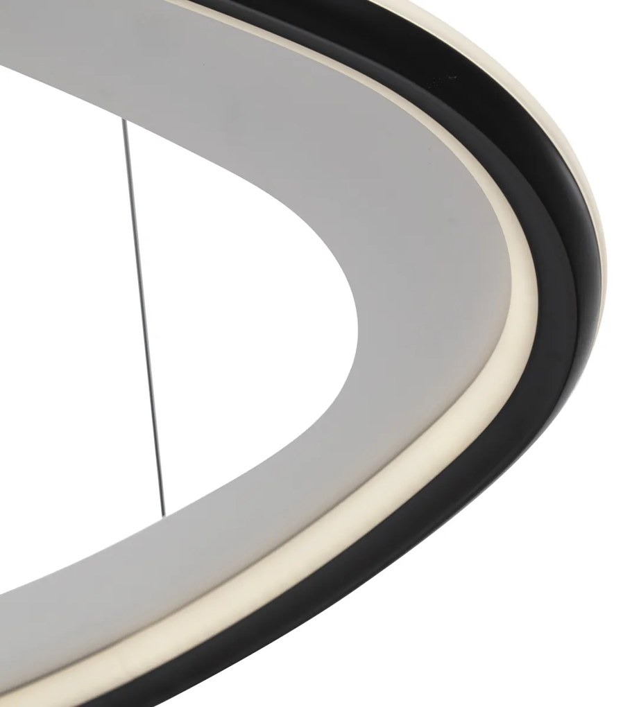 Lampada a sospensione di design nera dimmerabile a 3 livelli - Organico