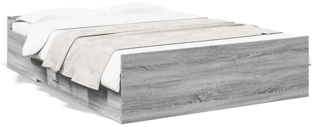 Giroletto Cassetti Grigio Sonoma 135x190 Cm Legno Multistrato /
