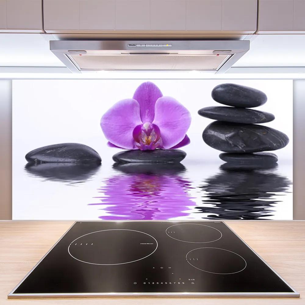 Pannello paraschizzi cucina Riflessione dello specchio d'acqua del fiore 100x50 cm