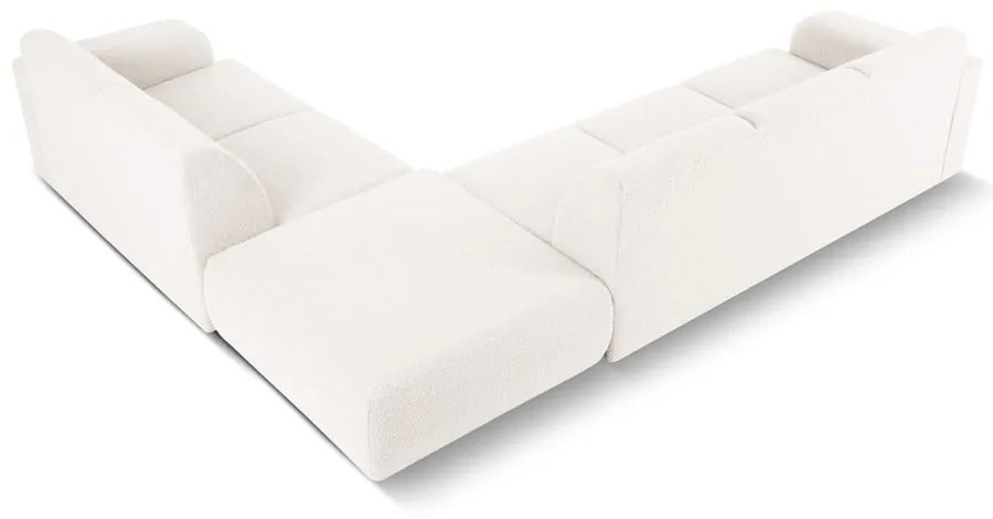 Divano angolare bianco in tessuto bouclé (angolo destro) Molino - Micadoni Home