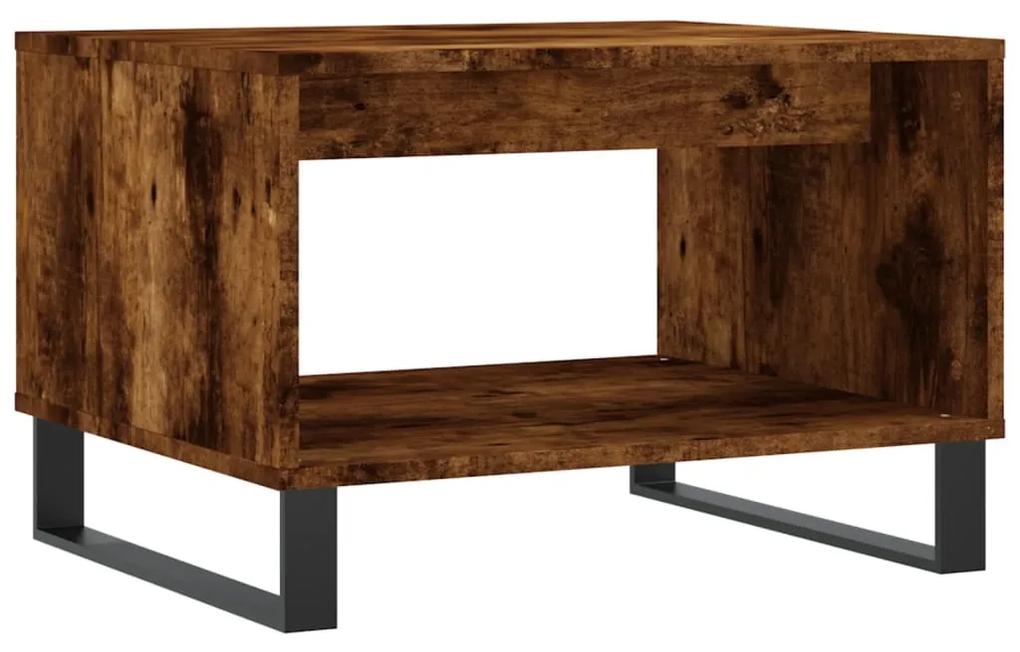 Tavolino da salotto rovere fumo 60x50x40 cm legno multistrato
