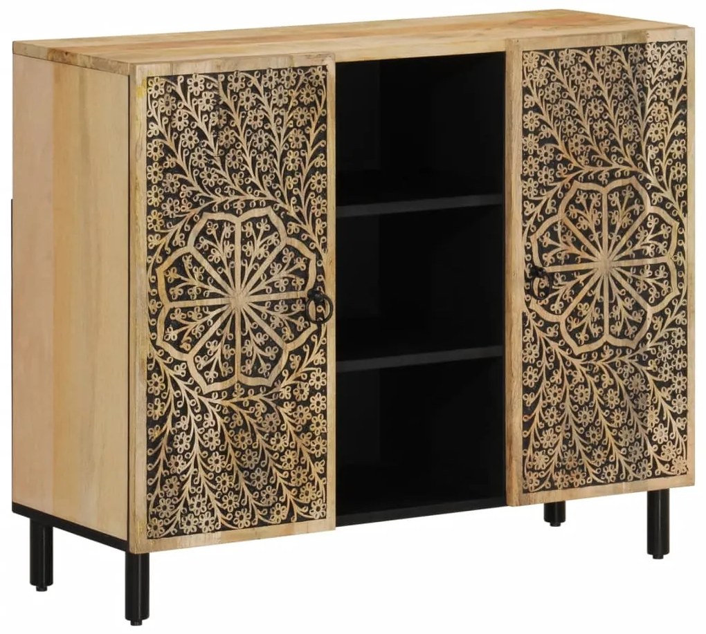 Credenza 90x33x75 cm in legno massello di mango