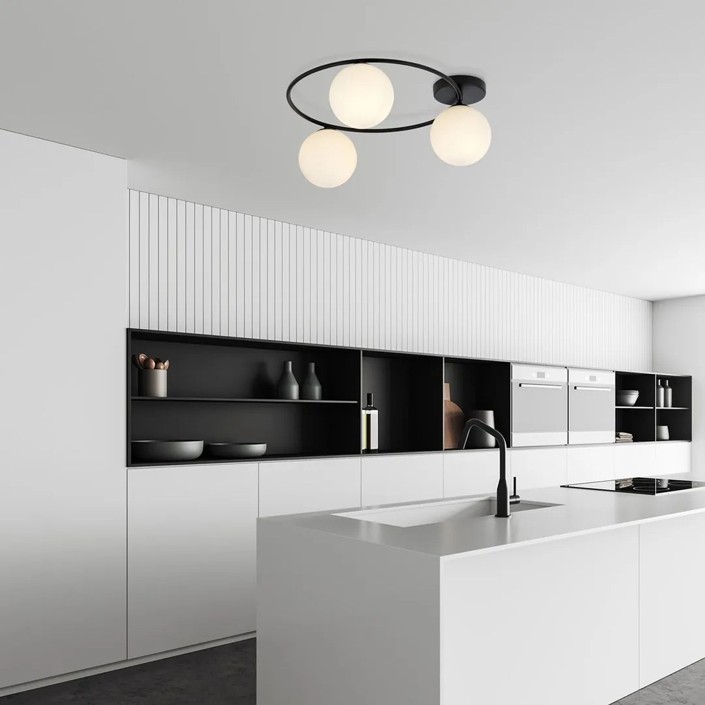 Lampada da soffitto in acciaio SOPRA 3 da interno 3xE14