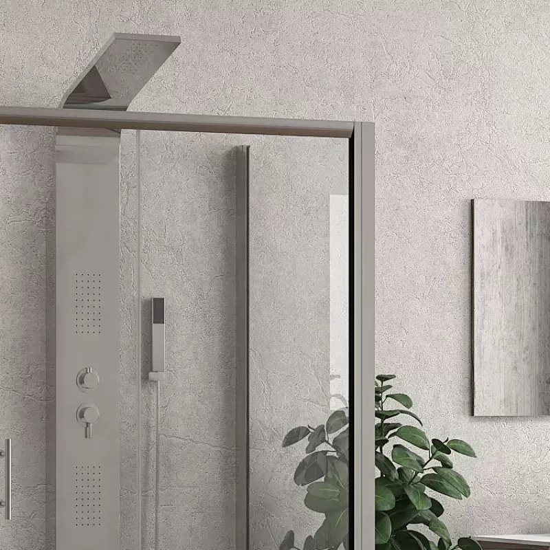 Box doccia tre lati 70x70x70 doppio scorrevole vetro trasparente anticalcare KF1000 - KAMALU