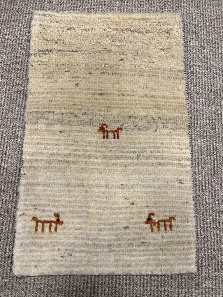 Gabbeh Tappeto 60x40 Beige (Iran) Annodato A Mano