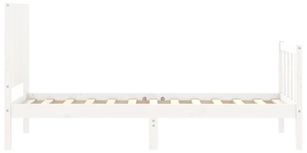 Giroletto con Testiera Bianco Small Single Legno Massello