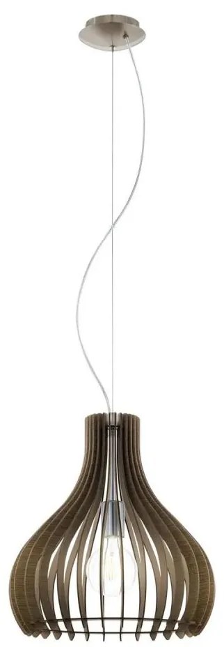 Eglo 61917 - Lampadario a sospensione con filo TINDORI 1xE27/60W/230V diametro 38 cm marrone