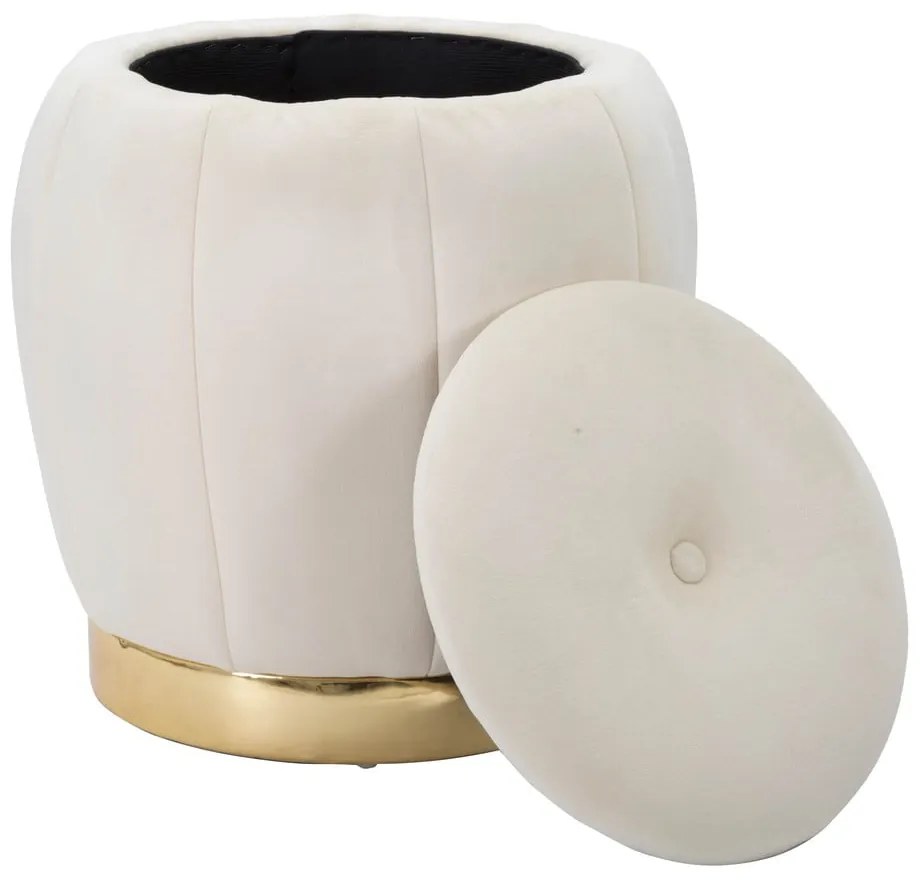 Sgabello in velluto crema Paris - Mauro Ferretti