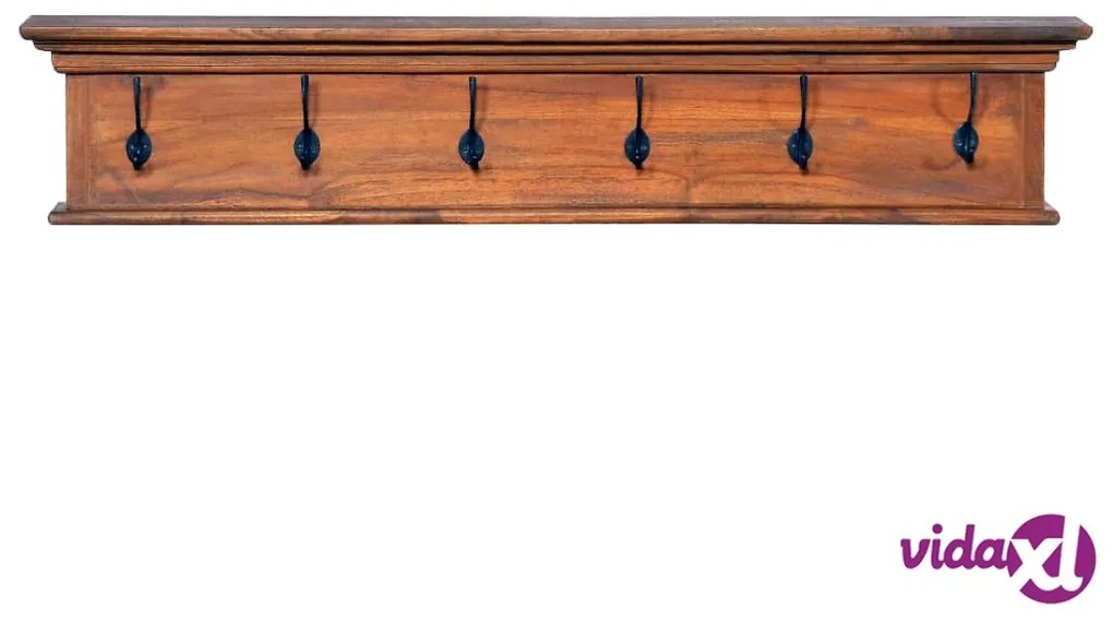 vidaXL Appendiabiti a Parete 100x10x20 cm in Massello di Teak