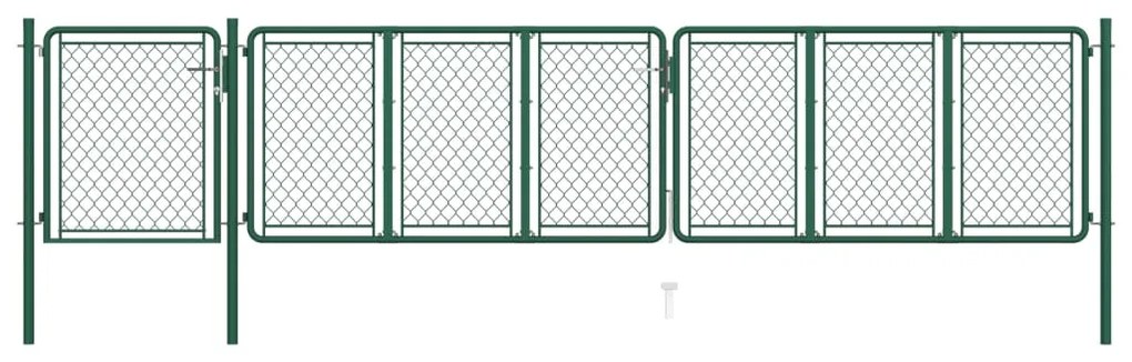 Cancello Per Giardino İn Acciaio 100x495 Cm Verde /