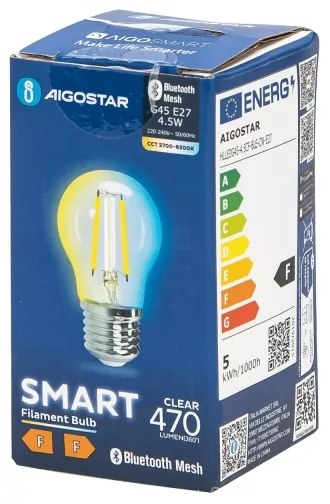 Lampadina LED FILAMENT G45 E27/4,5W/230V 2700-6500K - Aigostar
