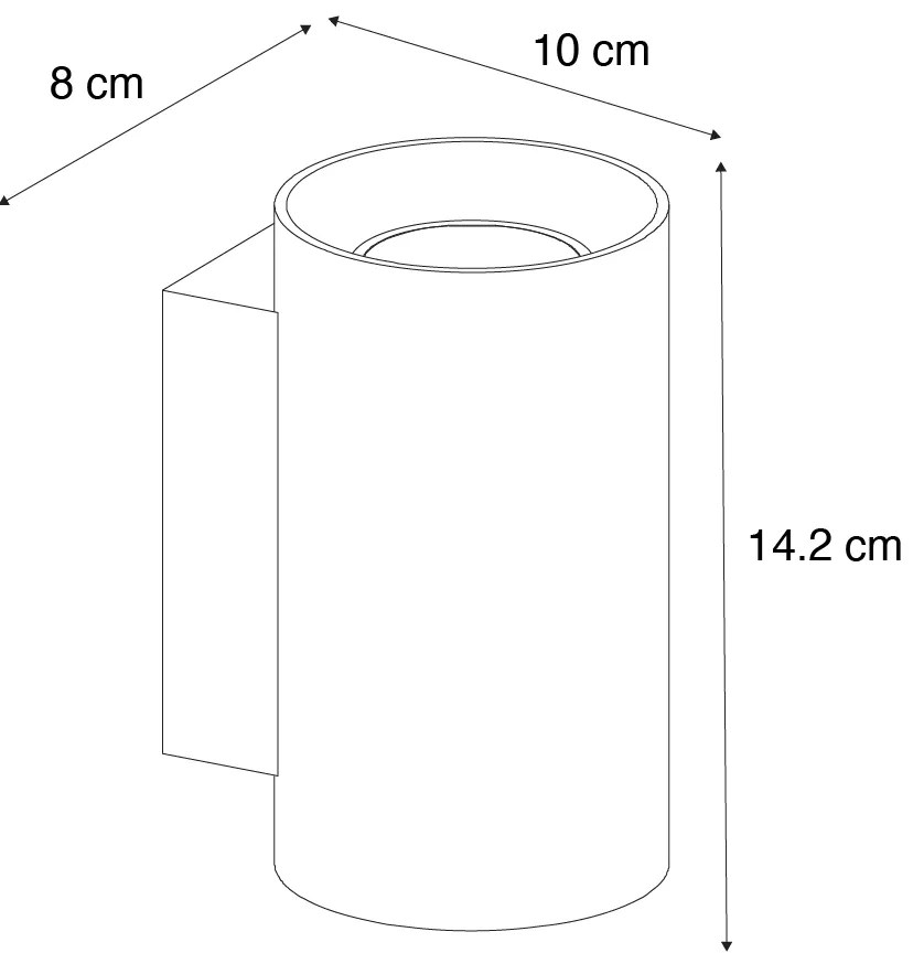 Applique moderna rotonda in bronzo scuro 2 luci - Sandy