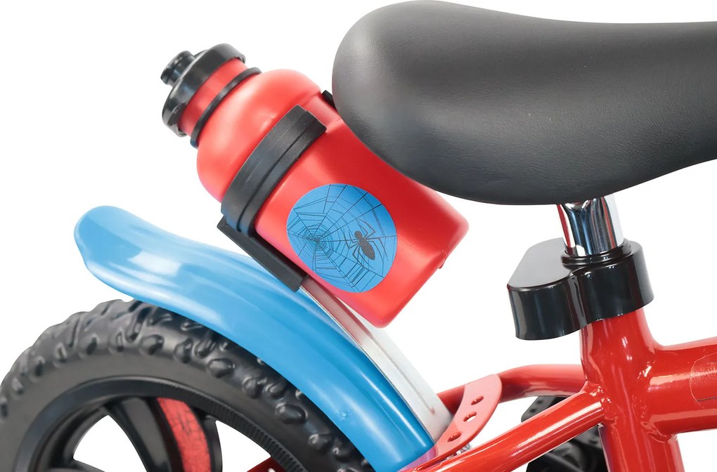 Bicicletta per Bambini 12" Marvel Spiderman Freno Caliper e Stabilizzatori in Acciaio Hi-Ten Rosso...