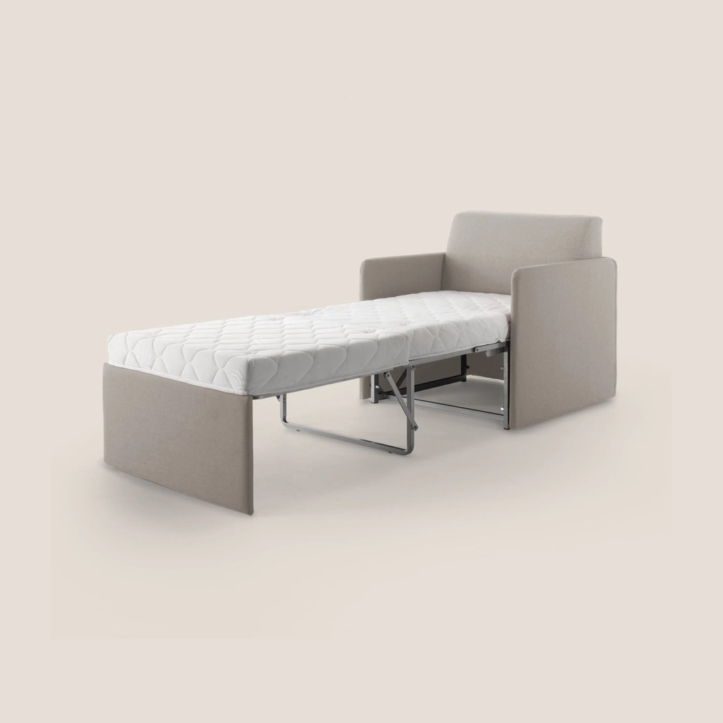 DAG Poltrona letto singolo salvaspazio in TESSUTO impermeabile T13 panna