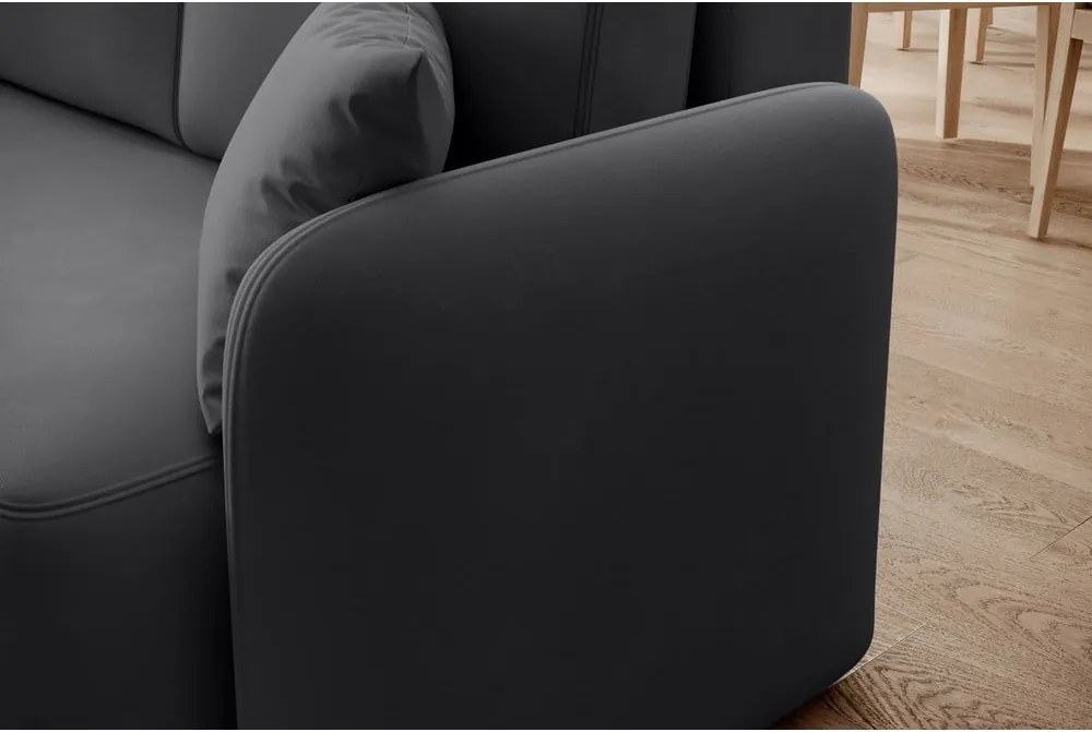 Divano angolare grigio tortora allungabile/con contenitore (con penisola a sinistra/con chaise lounge) con rivestimento in velluto Hadson – ELTAP