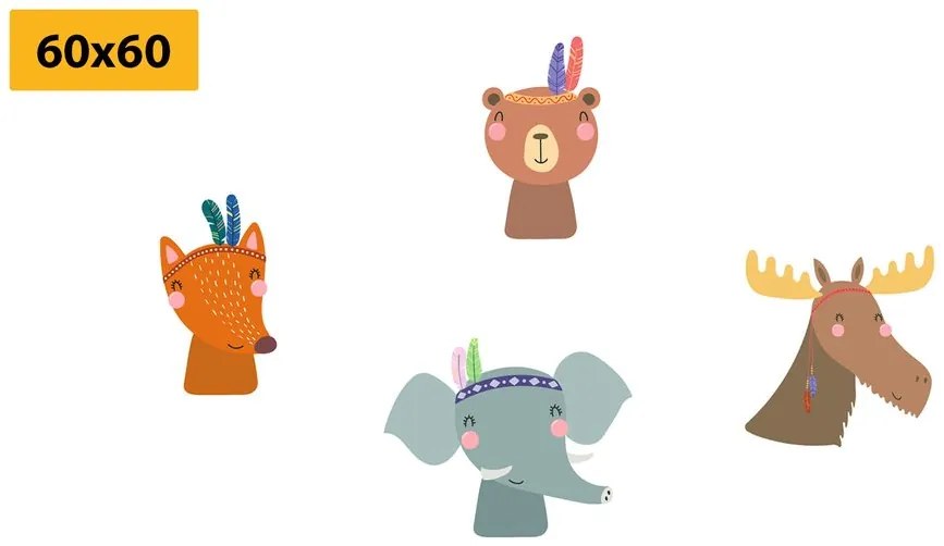 Set di quadri – Indiani animali