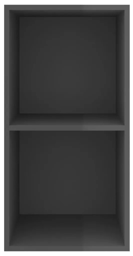 Armadietto da parete per tv grigio lucido 37x37x72cm truciolato