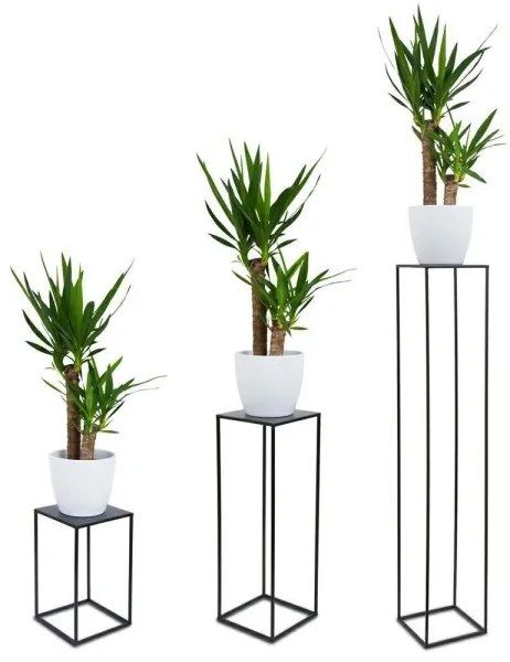 Portafiori 100x24 cm nero