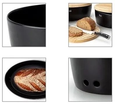 Continente C3732 - Portapane 13,5x36 cm nero/beige