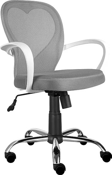 Sedia da ufficio Daisy in tessuto grigio/bianco – 60x47x98 cm