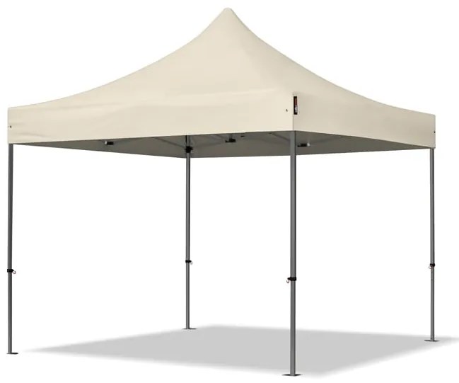 TOOLPORT 3x3m gazebo pieghevole con laterali (finestre panoramiche), PREMIUM acciaio, crema - (600013)