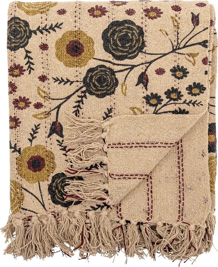 Coperta marrone in cotone riciclato 130x160 cm Eydis – Bloomingville