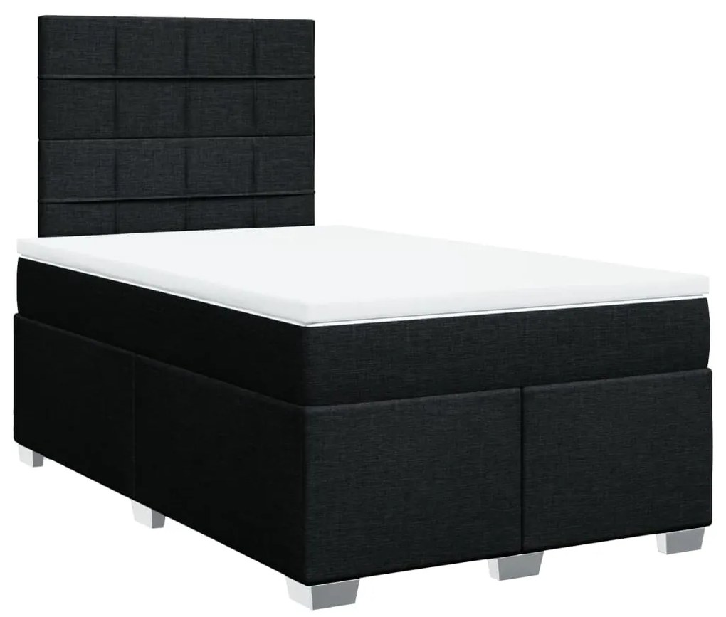Giroletto a molle con materasso nero 120x190 cm in tessuto