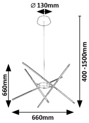 Rabalux 72338 - Lampadario LED a sospensione con filo HENLI2 LED/40W/230V 3000K nero