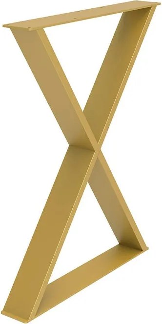 Gamba per mobili a X STEELMI Cross in acciaio dorato opaco L 58 x P 8 x H 71 cm