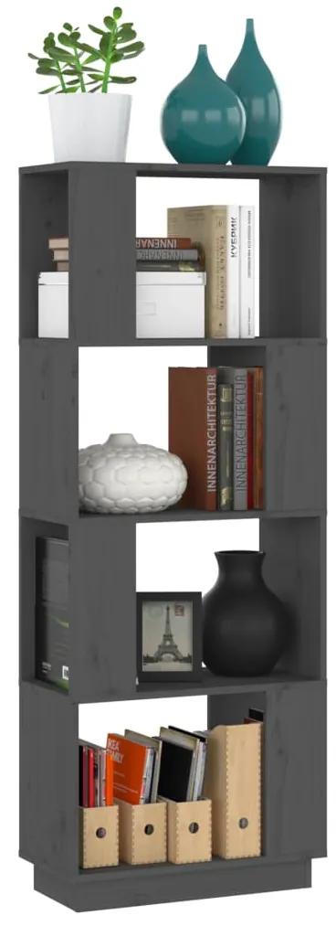 Libreria/divisorio grigio 51x25x132 cm legno massello di pino