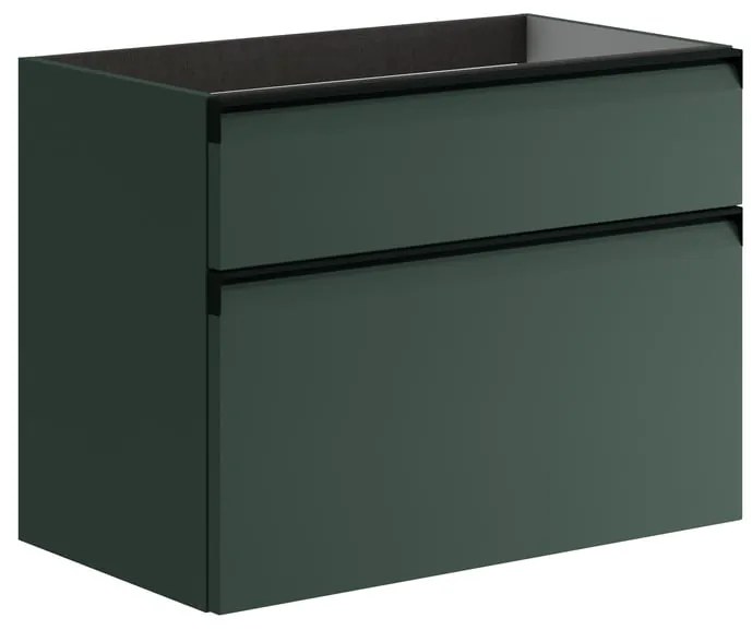 Mobile da bagno sotto lavabo Fusion verde opaco L 79.5 x H 60 x P 45.5 cm 2 cassetti, lavabo non incluso