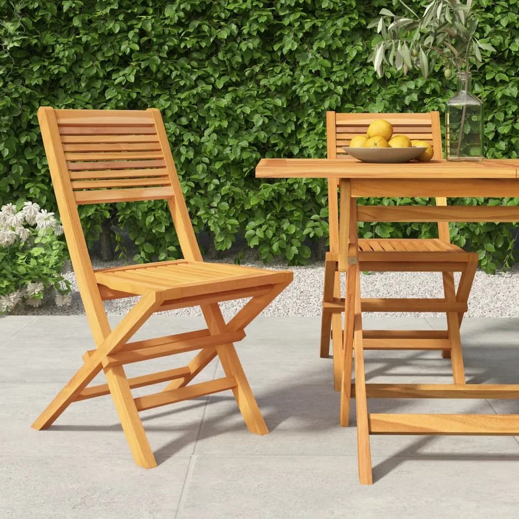 Sedie da giardino pieghevoli 2pz 47x62x90cm legno massello teak