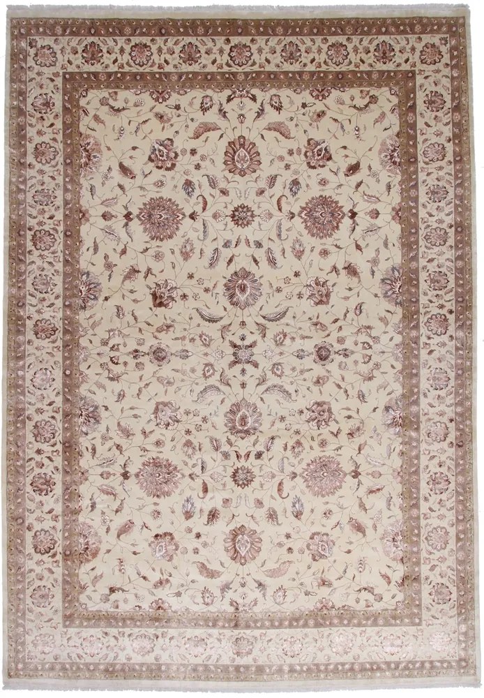 Tabriz Tappeto 520x360 Rosa (Indian) Annodato A Mano