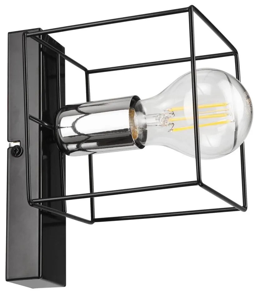 Applique MIKA 1xE27/60W/230V nero/cromo