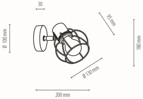 Spot-Light 26114104 - Faretto da parete PHIPHI 1xE27/60W/230V quercia
