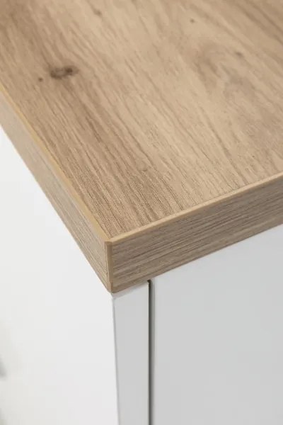 Cassettiera SELDIR 69x102h cm 5 Cassetti in Legno Bianco e Rovere