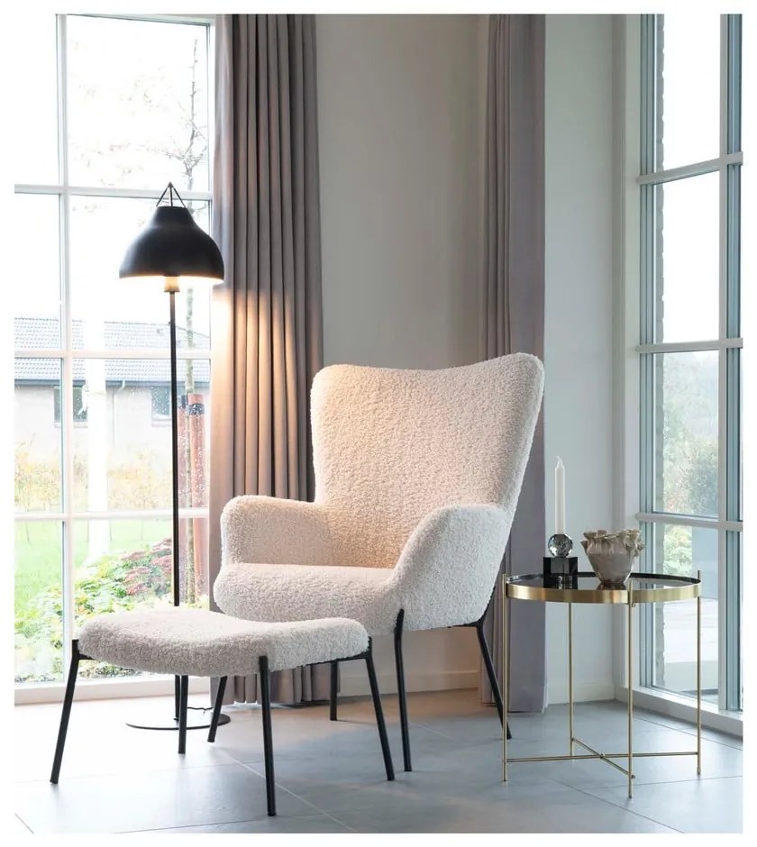 Pouf in pelliccia sintetica bianca Glasgow - House Nordic