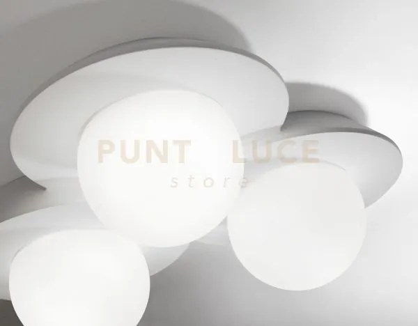 Cicladi tonda lampada da soffitto 3 luci attacco gx53 in gesso e ve...