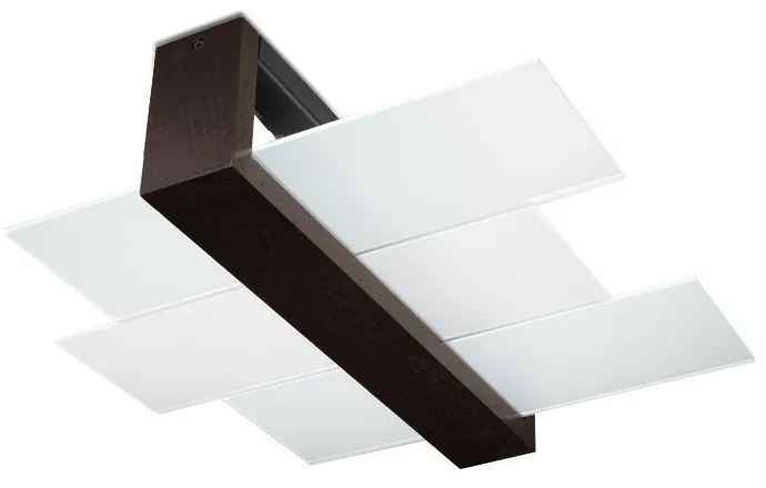 Plafoniera da Soffitto Legno Wenge e Vetro 2xE27 FENIKS 2 da Interno Colore del corpo Wenge