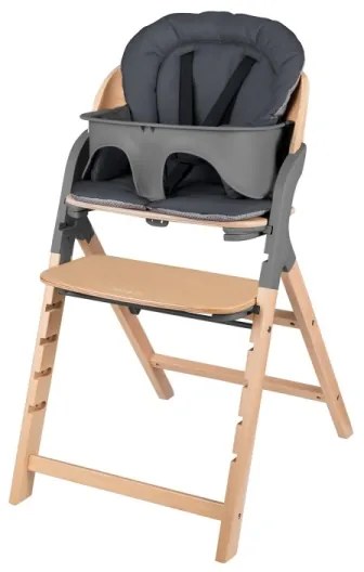 Lionelo - Seggiolino da pranzo per bambini 3 in 1 MEGAN Legno Grigio