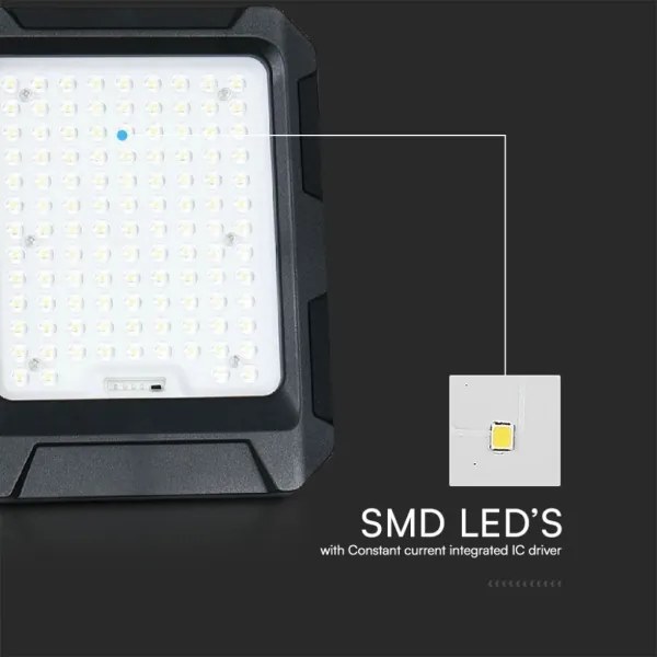 Faro solare a LED/15W/3,7V IP65 4000K nero + telecomando