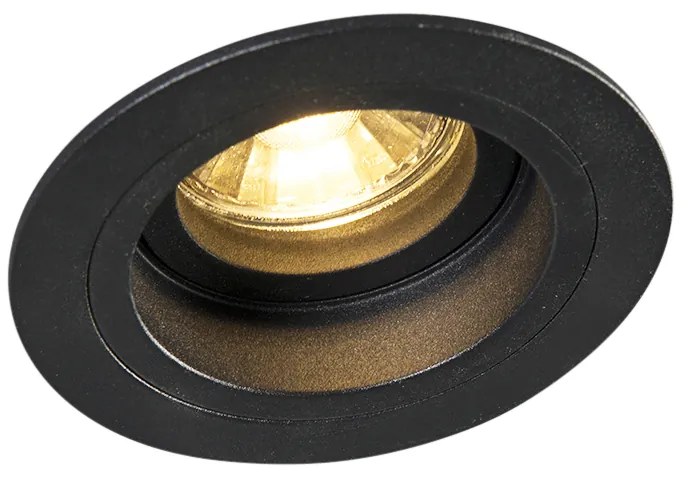 Faretto da incasso moderno nero 9,2 cm orientabile e inclinabile - Chuck