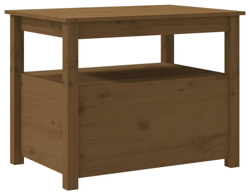 Tavolino da Salotto Miele 71x49x55 cm in Legno Massello di Pino