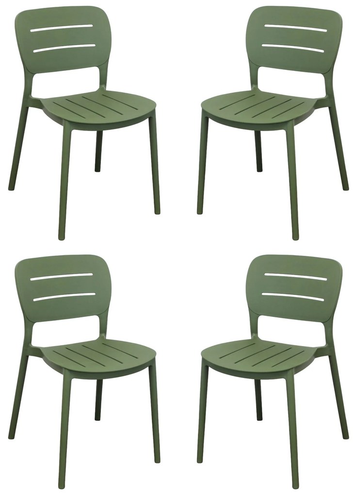 HAZEL - set 4 sedie in polipropilene impilabili
