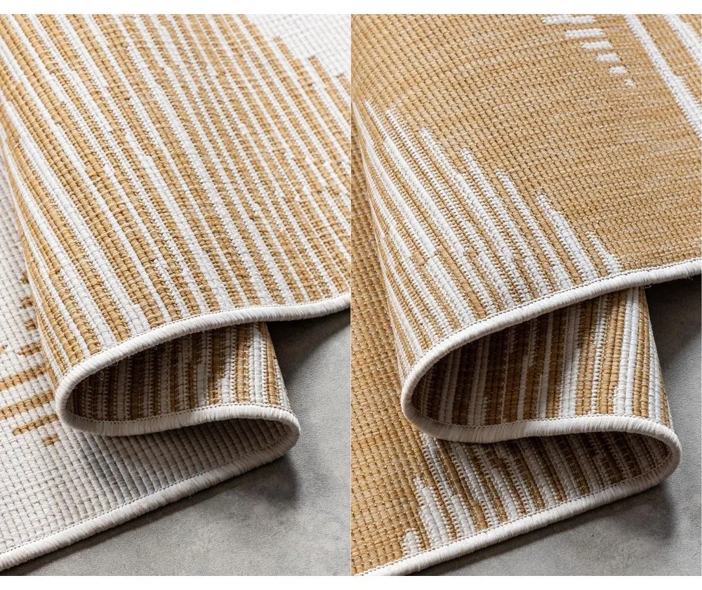 Tappeto per esterni giallo ocra e crema 120x170 cm Gemini - Elle Decoration