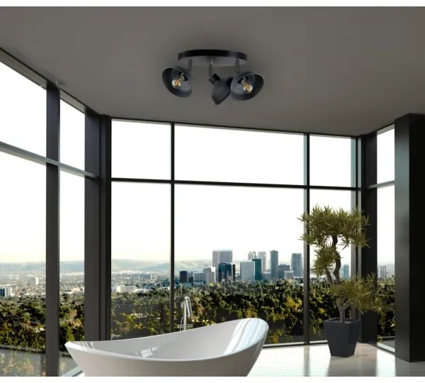 Faretto FAUN 3xE27/60W/230V nero