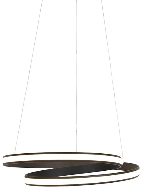 Lampada a sospensione di design nera 55 cm con LED - Rowan